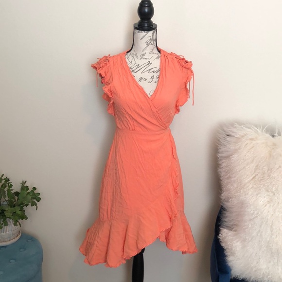 Lulus Dresses & Skirts - Lulus orange wrap dress size large